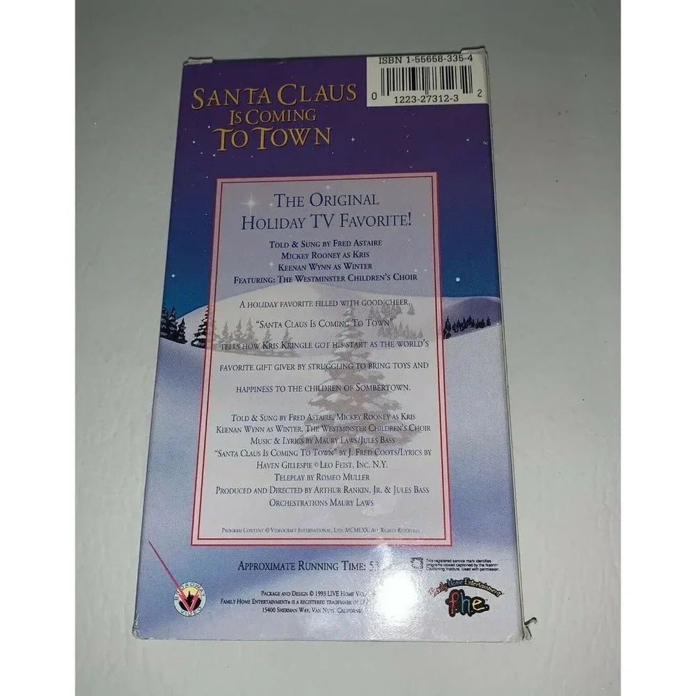 Santa Claus Is Coming To Town VHS Christmas Classic Series Holiday Children's